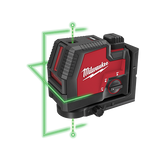 Milwaukee USB Rechargeable Green Cross Line & Plumb Points Laser - 3522-21