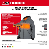 Milwaukee M12™ Heated Hoodie Kit - Black - 306B-21 (Assorted Sizes Available)