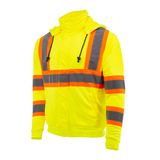 Radians SW01X-2 High Neck Zip Front X-Back Hooded Sweatshirt HIGH-VIZ (Assorted Sizes Available)