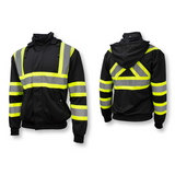 Radians SW01X-1 High Neck Zip Front X-Back Hooded Sweatshirt BLACK (Assorted Sizes Available)