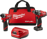 Milwaukee M12 FUEL™ 2-Tool Combo Kit: 1/2" Hammer Drill and 1/4" Hex Impact Driver