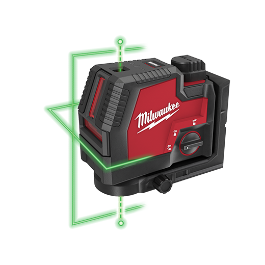 Milwaukee USB Rechargeable Green Cross Line & Plumb Points Laser - 3522-21