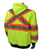 Class 3 Hooded Zipper Sweatshirt X-Back - High-Viz Sweater