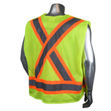 Heavy Duty 7-Pocket Tear Away Cruiser High Viz Vest X-Back